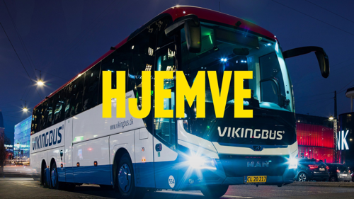 Billede af en bus og påskriften Hjemve