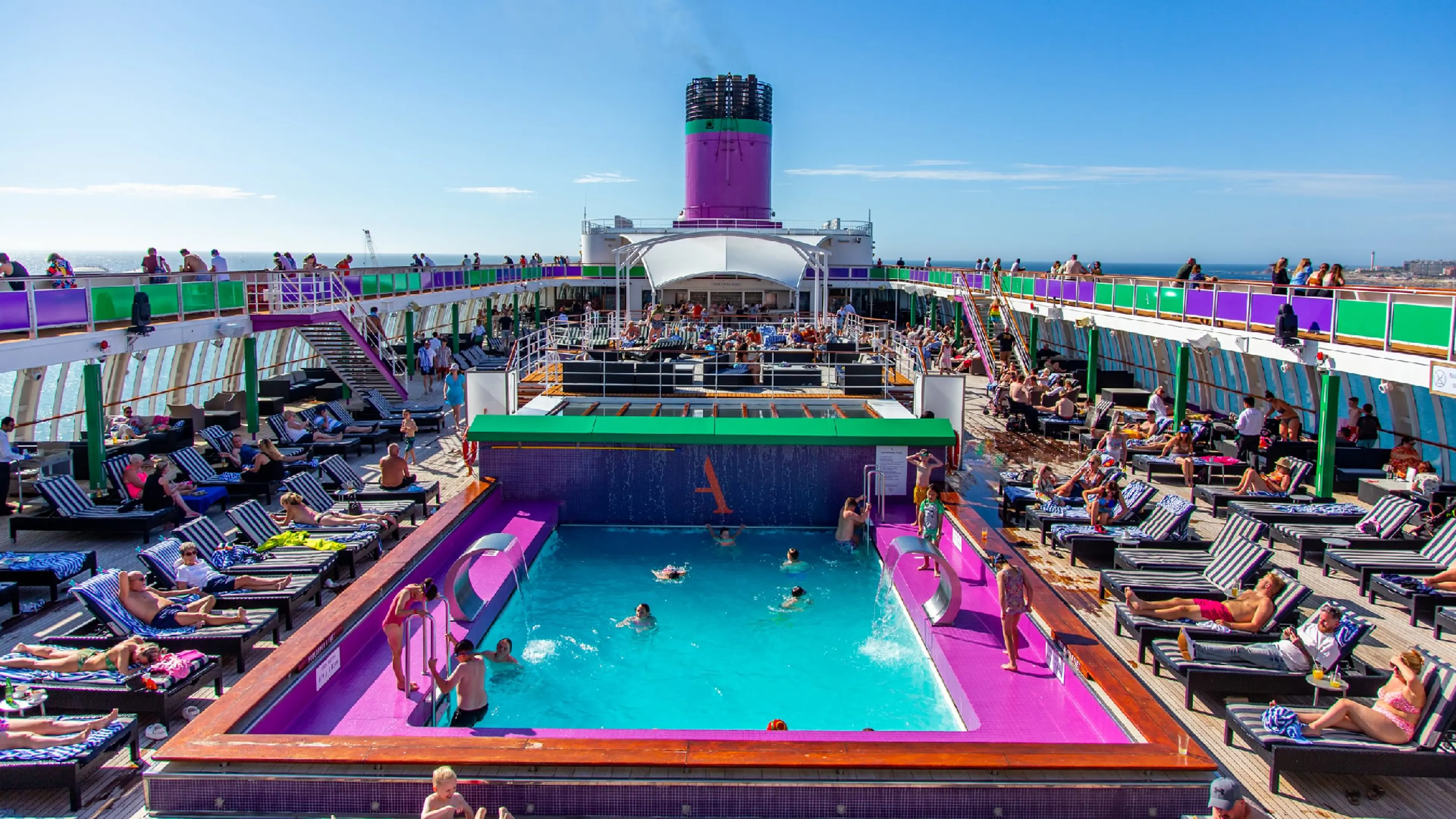 Pool top deck of ship