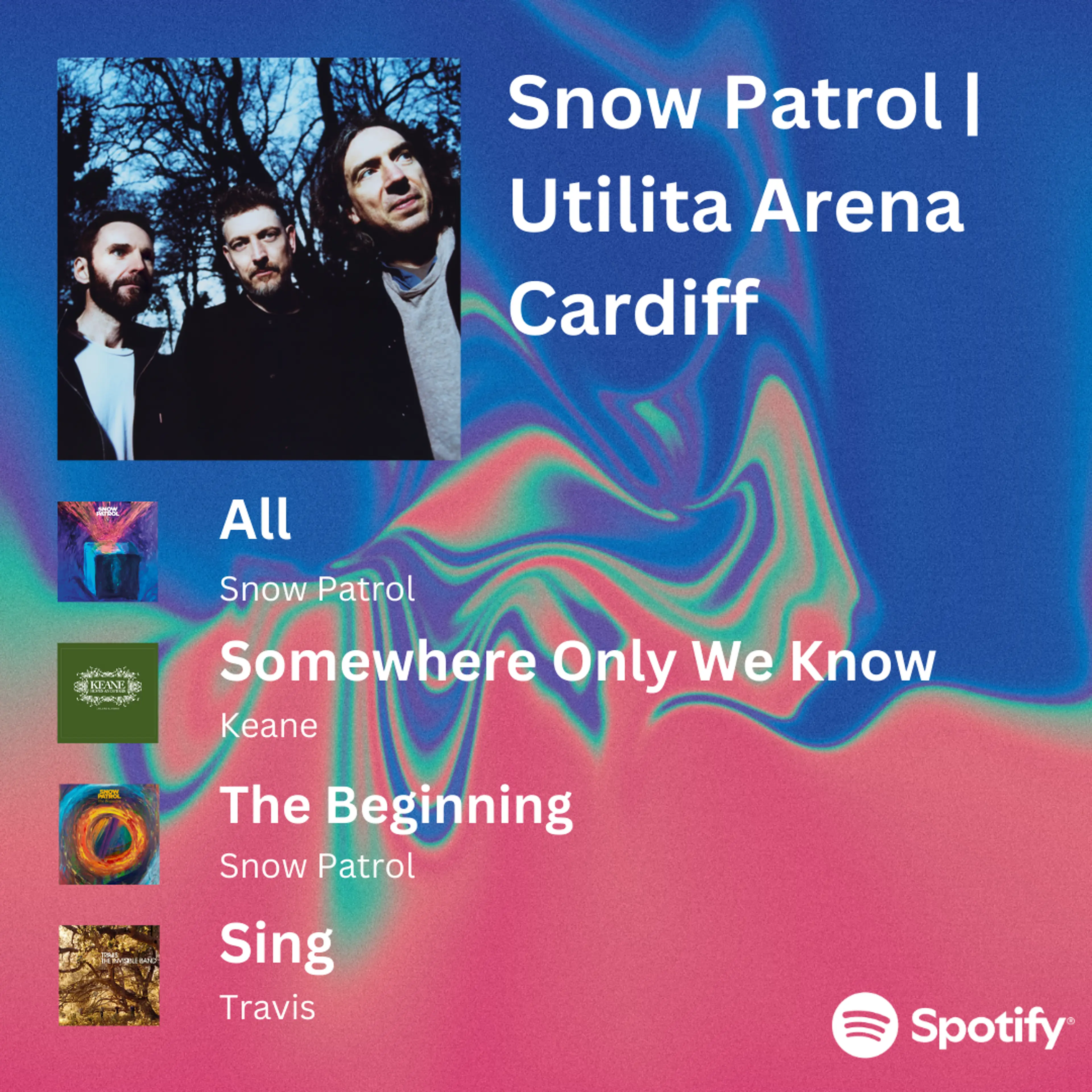 Snow Patrol Spotify playlist.