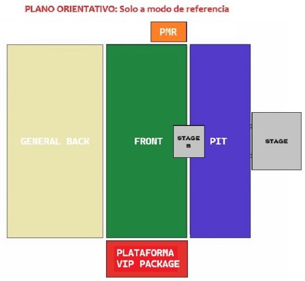 plano del recinto de iberdrola music para el concierto de My Chemical Romance en 2026 en Madrid