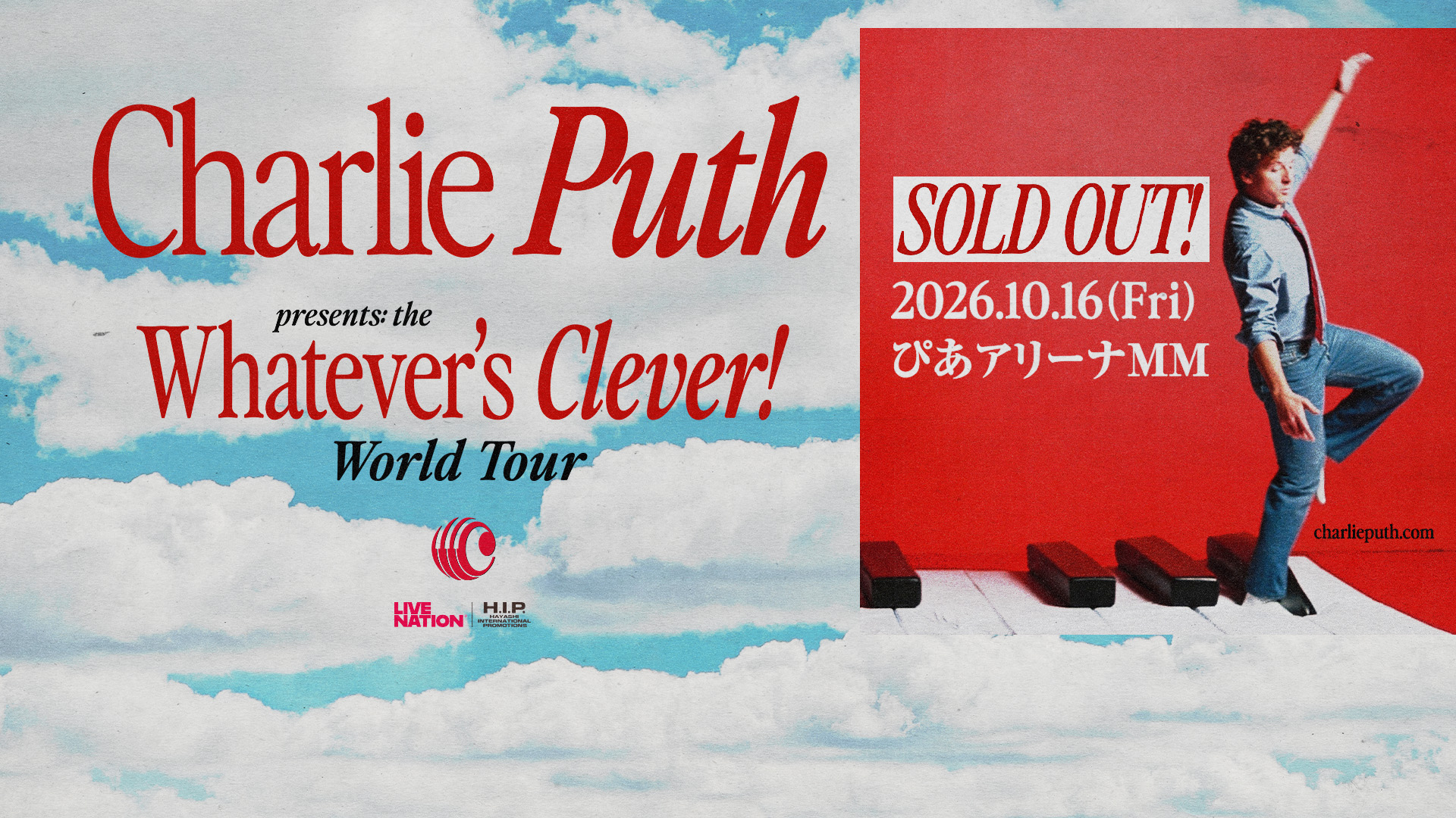 Charlie Puth - Whatever's Clever! World Tour Tickets, Tour and