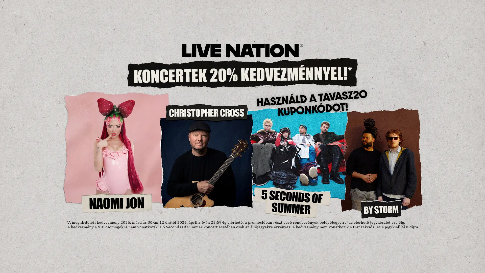 A 5 Seconds of Summer és Naomi Jon koncertjeire is kedvezményesen vehetünk jegyet április 6-ig