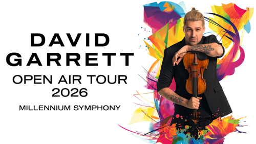 David Garrett Open Air, Hintergrund weiß und bunt
