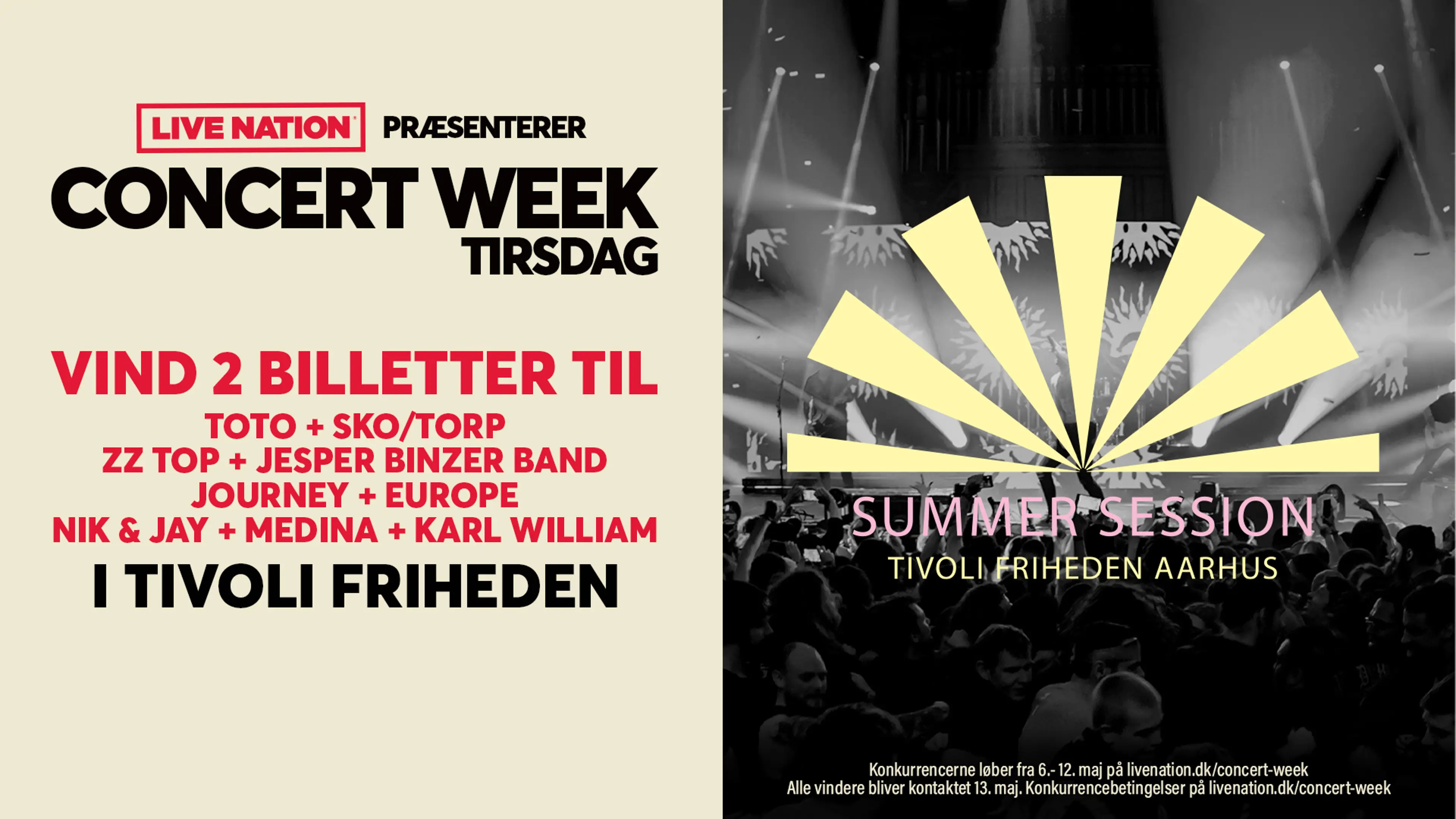 Vind 2 billetter til hver af de 4 Summer Session koncerter