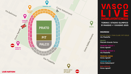 Mappa Torino Vasco Live