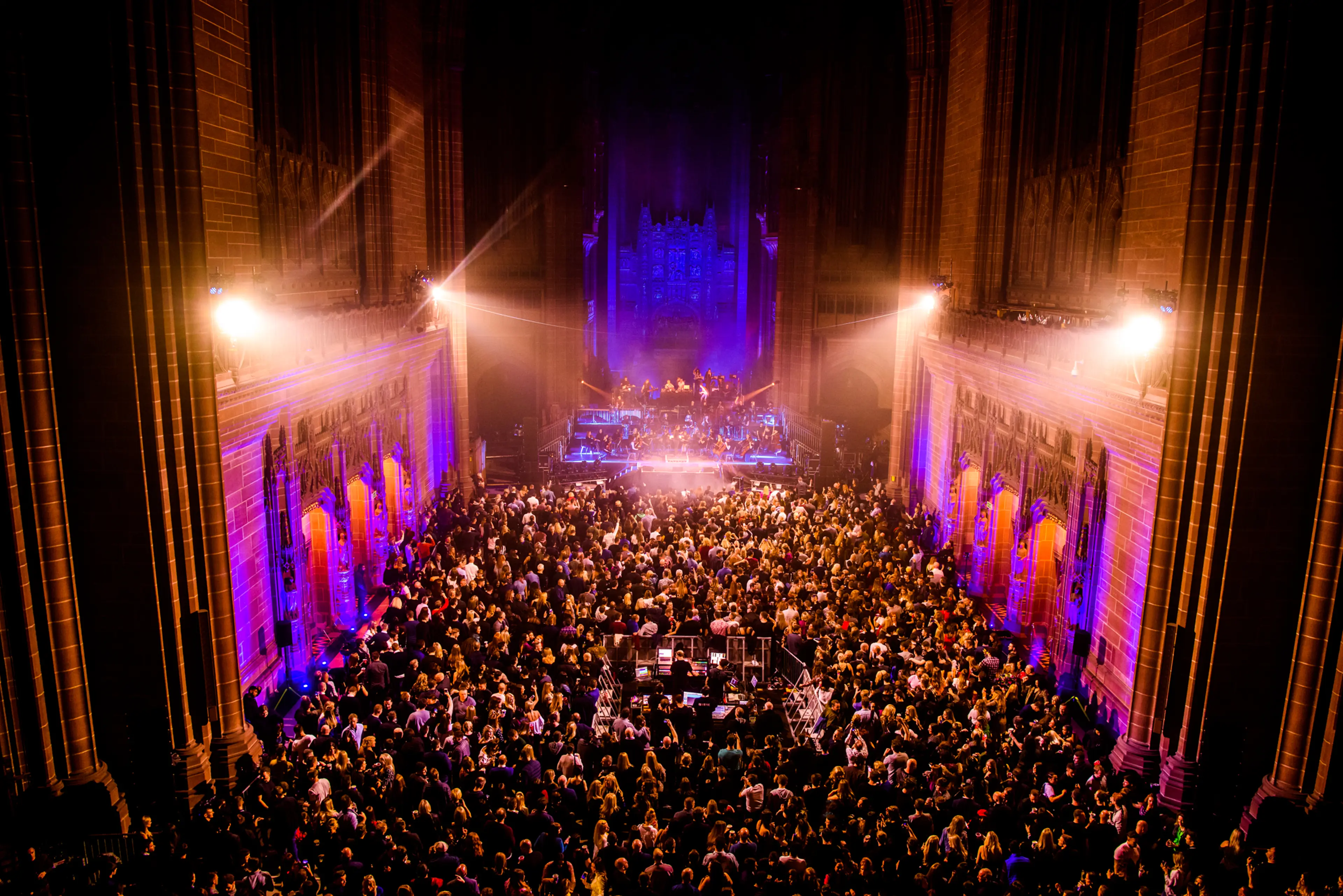 huge crowd in the cathedral