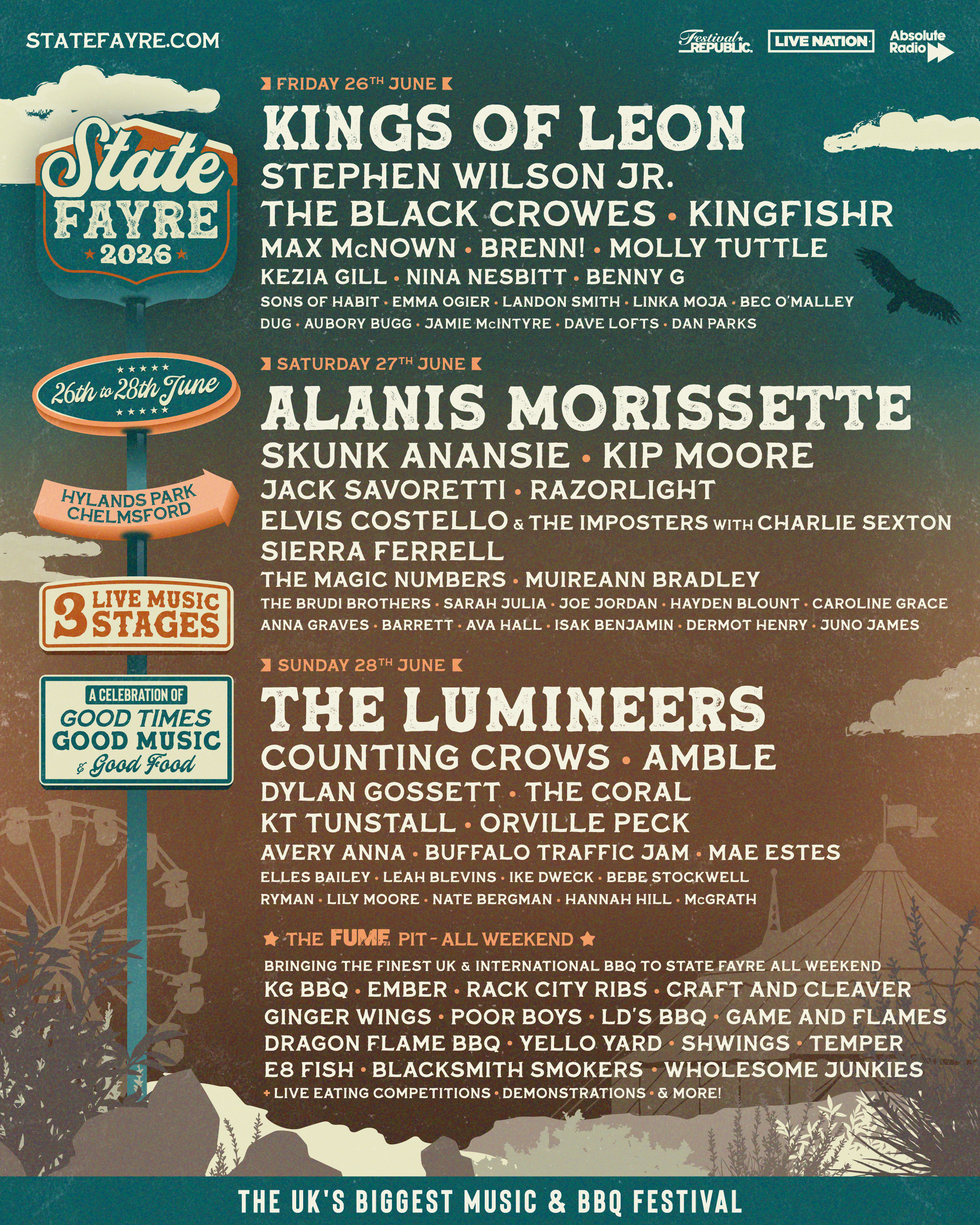 State Fayre Line Up Poster