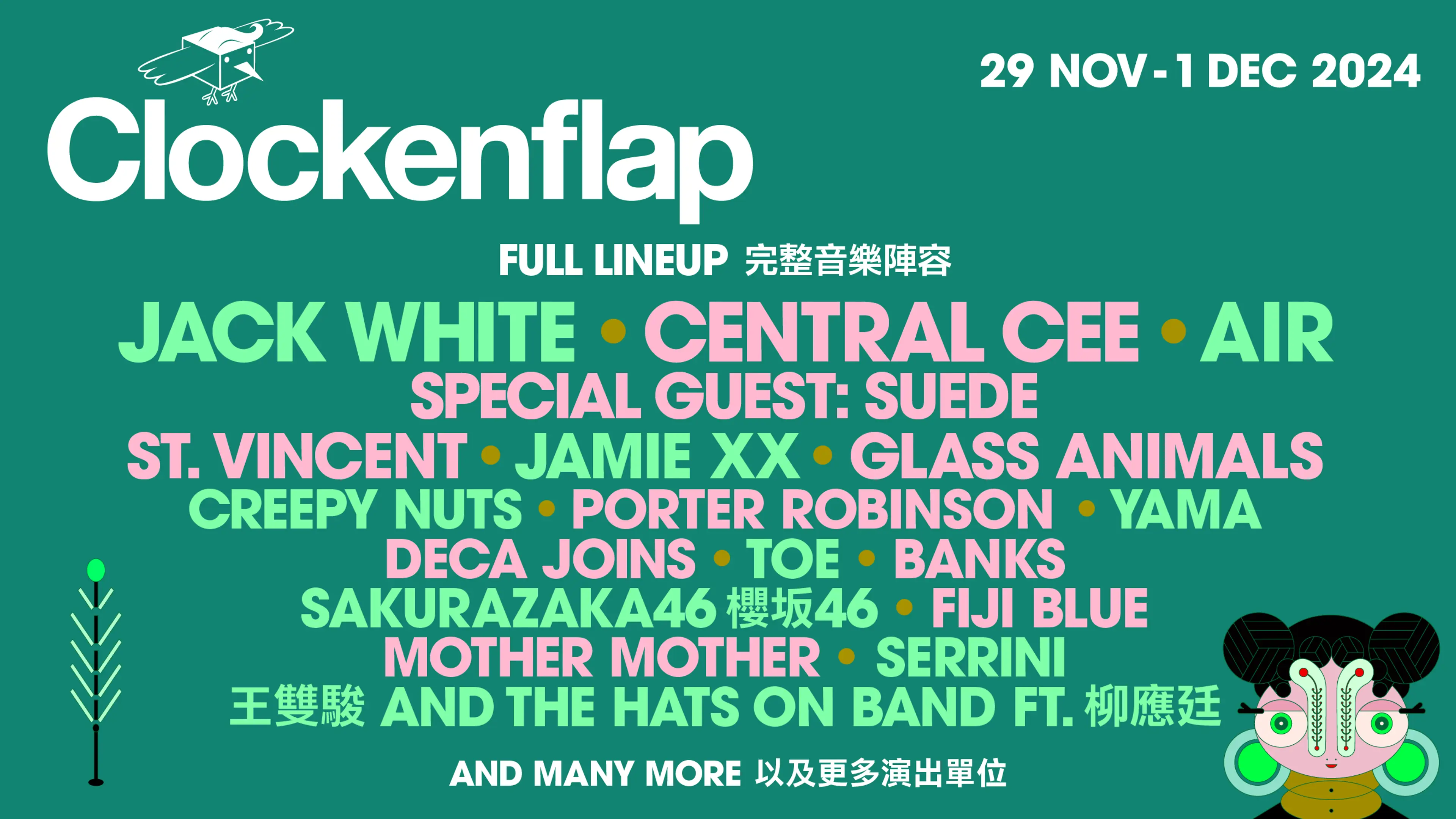 CLOCKENFLAP 2024 完整音樂陣容  