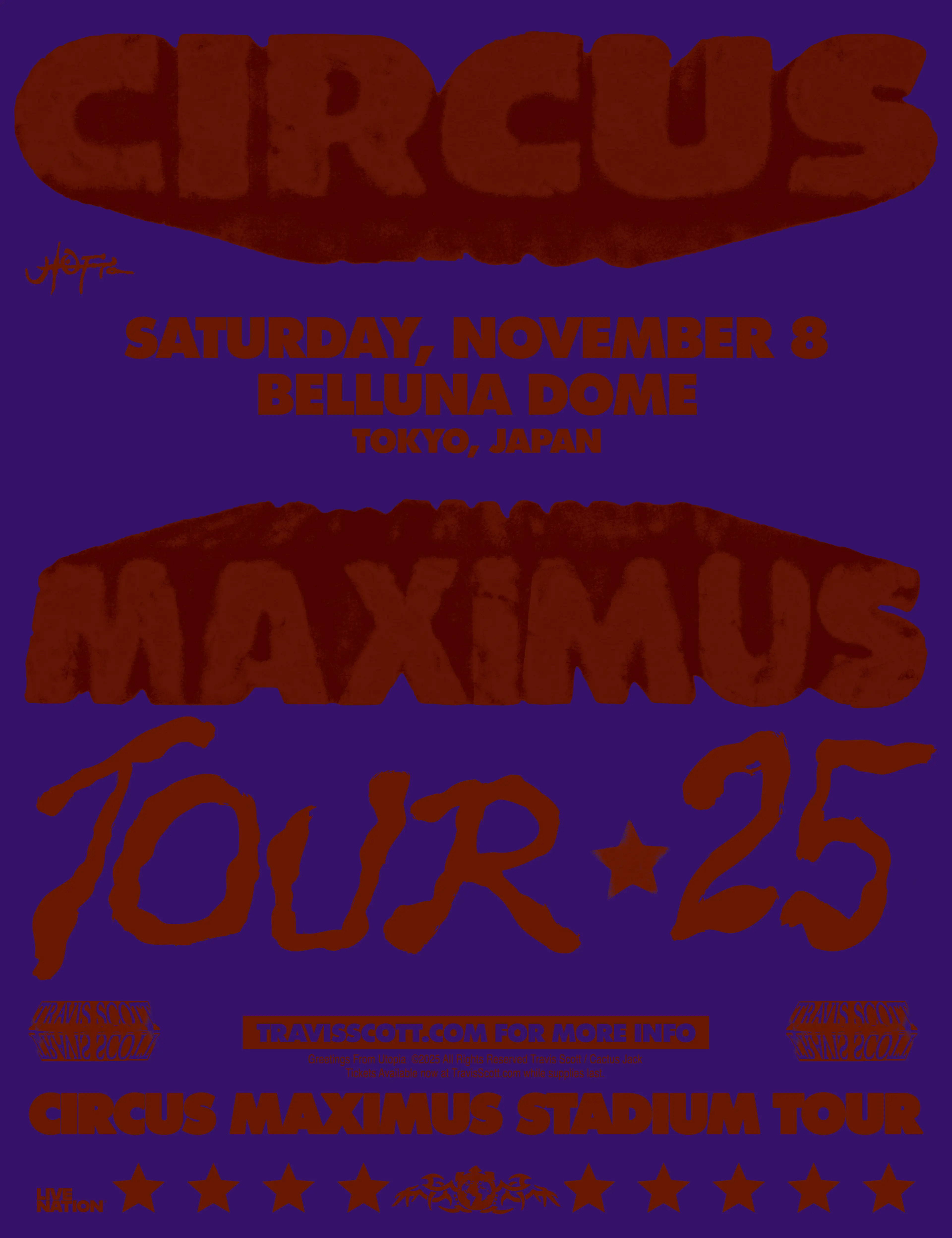 TRAVIS SCOTT 来日公演 – CIRCUS MAXIMUS 2025.11.8(土)ベルーナドーム