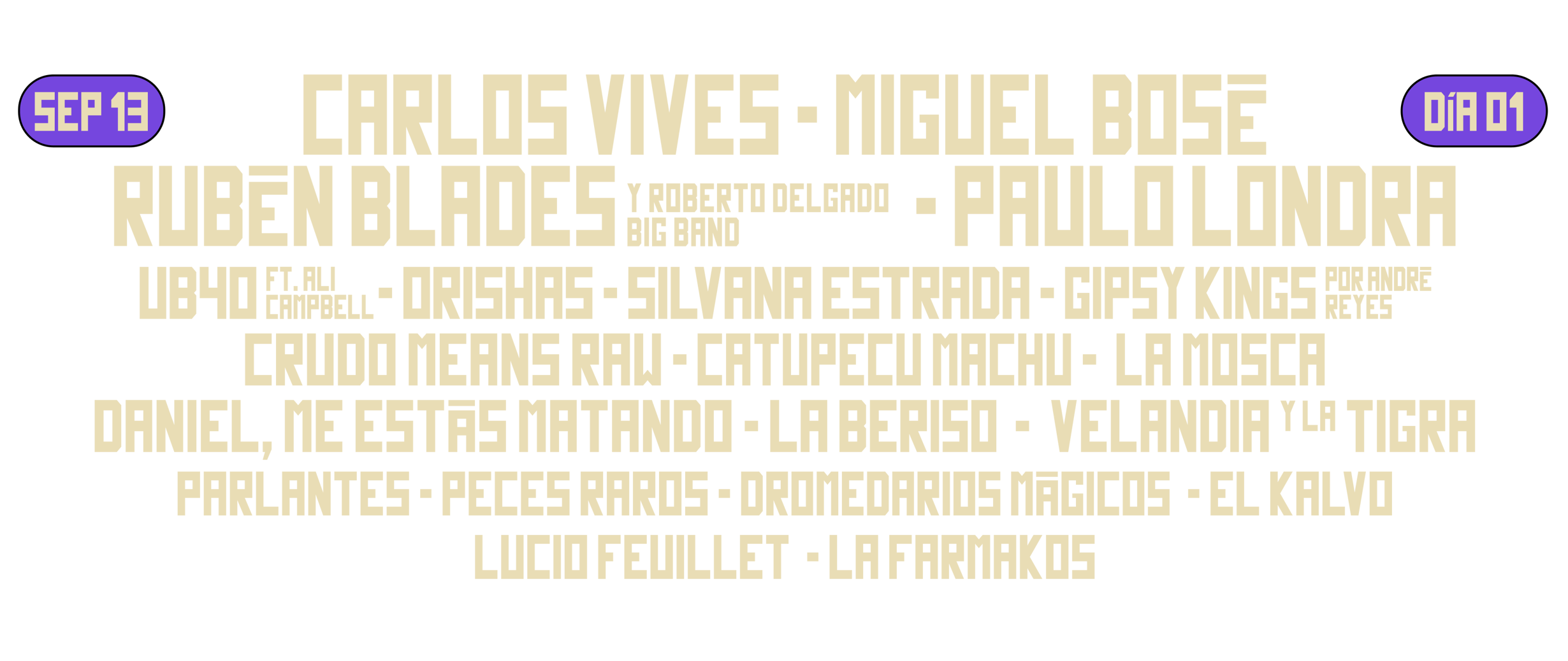 LineUp Septiembre 13