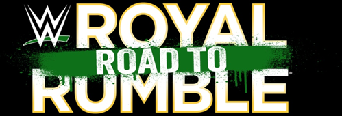 WWE Road to Rumble Logo auf schwarzem Hintergrund