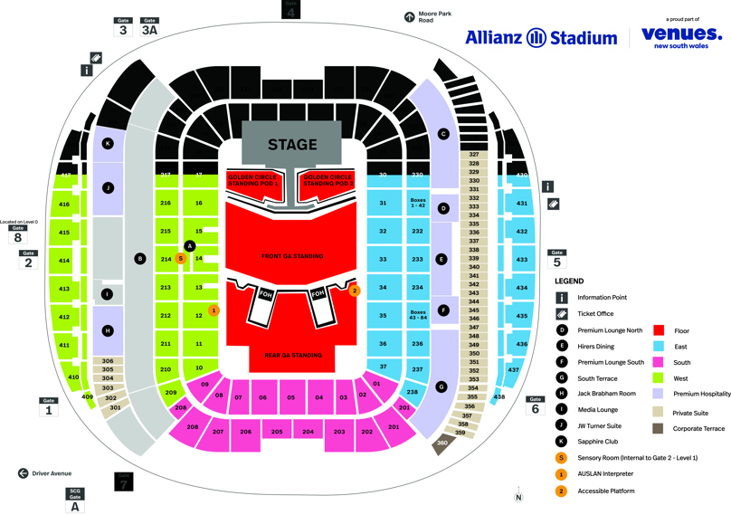 Allianz Stadium Accessibility Map