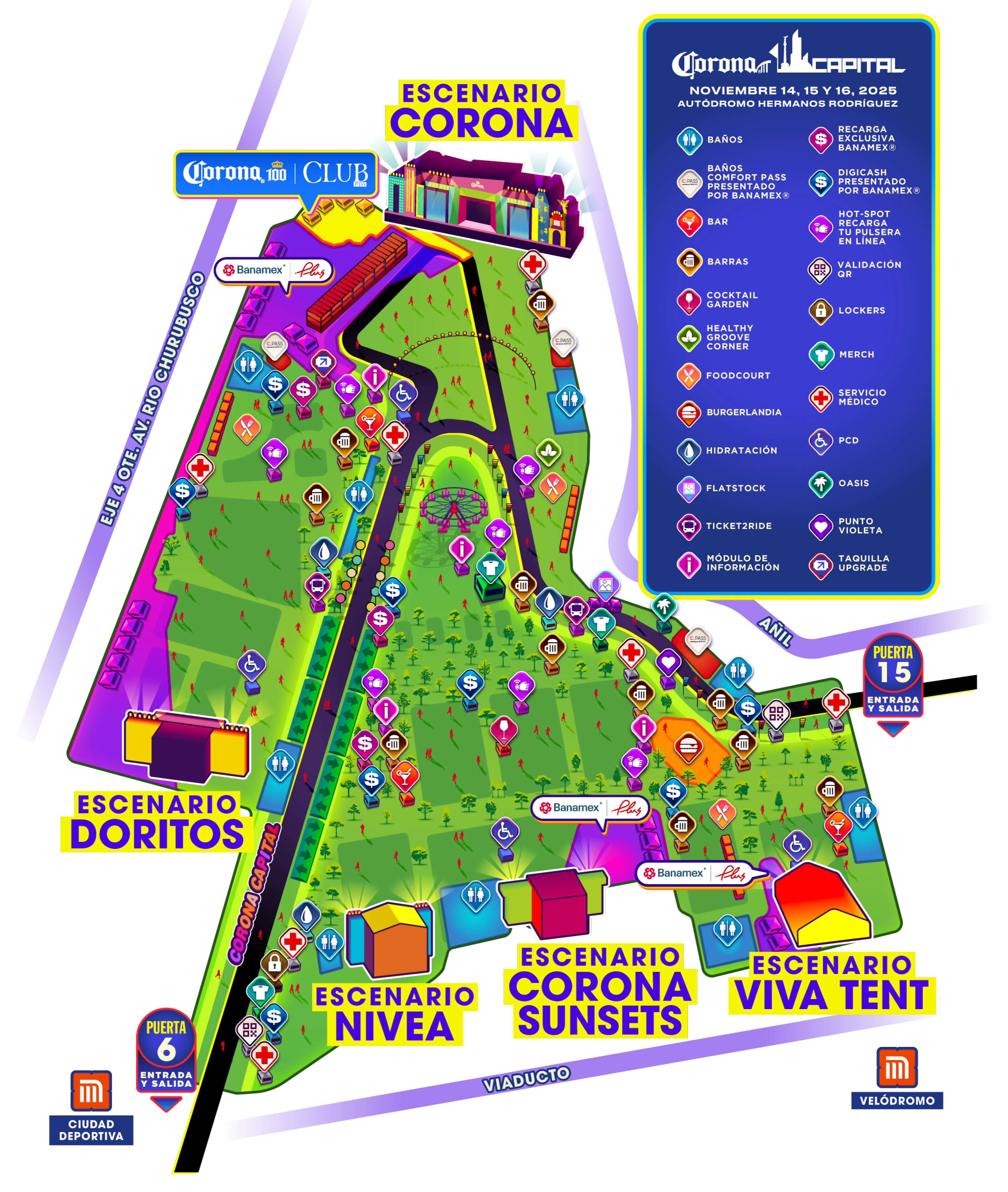 Mapas del festival Corona Capital 2025