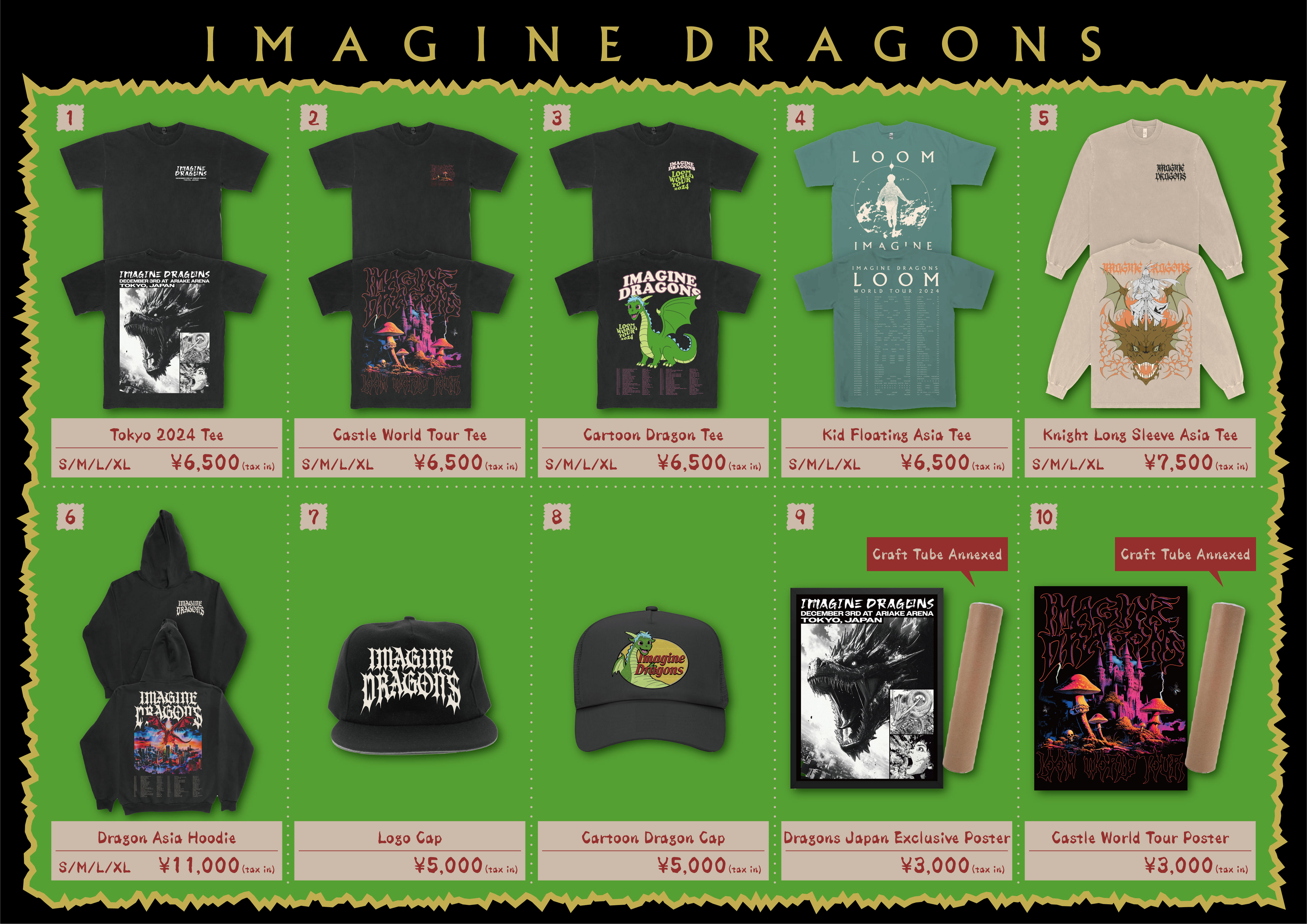 Imagine Dragons Tシャツ キャップ 限定ポスター セットで