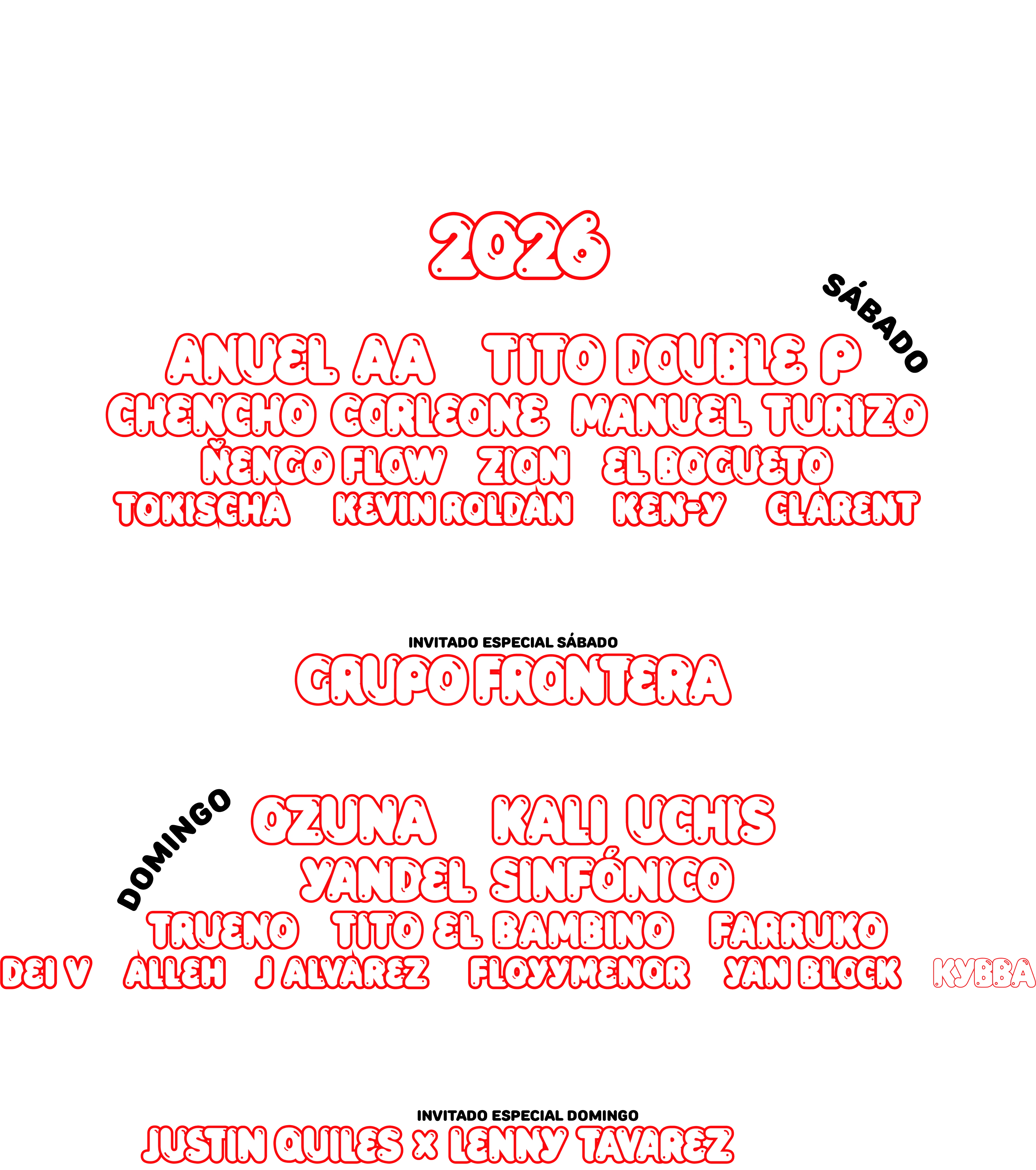 Lineup Coca Cola flow 2026