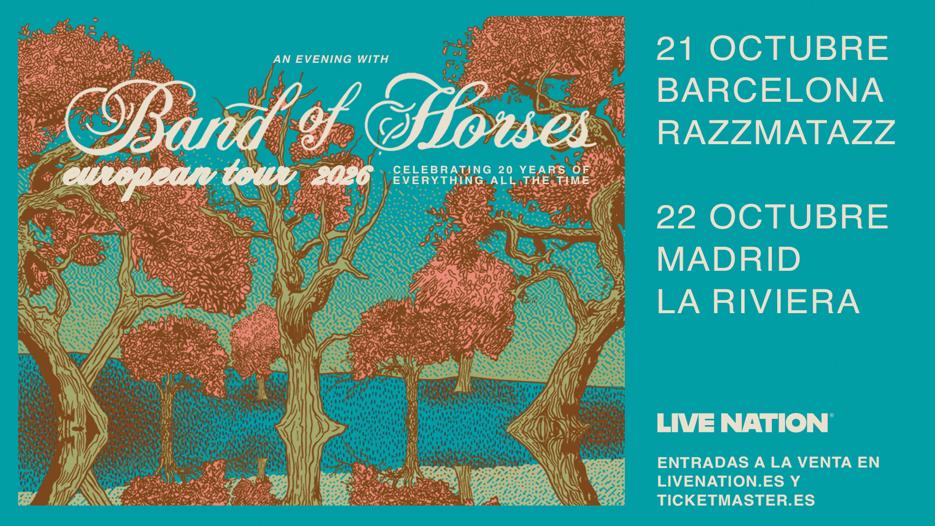 BAnd Of Horses solicitar acreditaciones de prensa para su concierto en La Riviera de Madrid y Razzmatazz de Barcelona en 2026