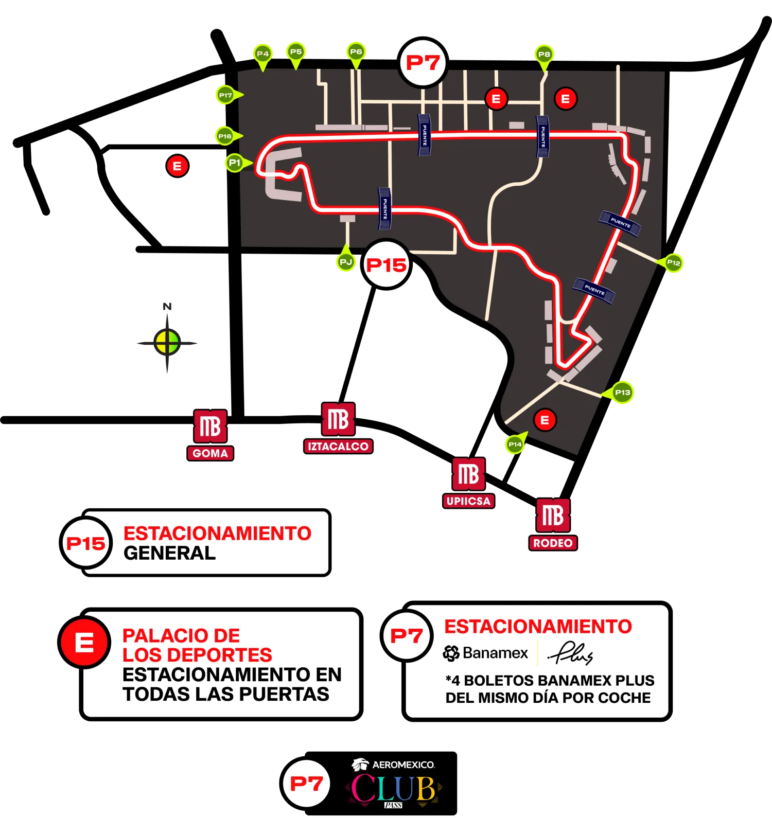 Coca Cola Flow Fest 2025 mapa de estacionamientos