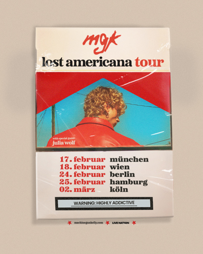 Tourposter von mgk mit allen Tourdaten