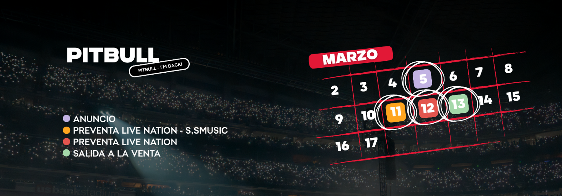 Pitbull en Madrid y Barcelona en 2026 en el Movistar Arena y Palau Sant Jordi