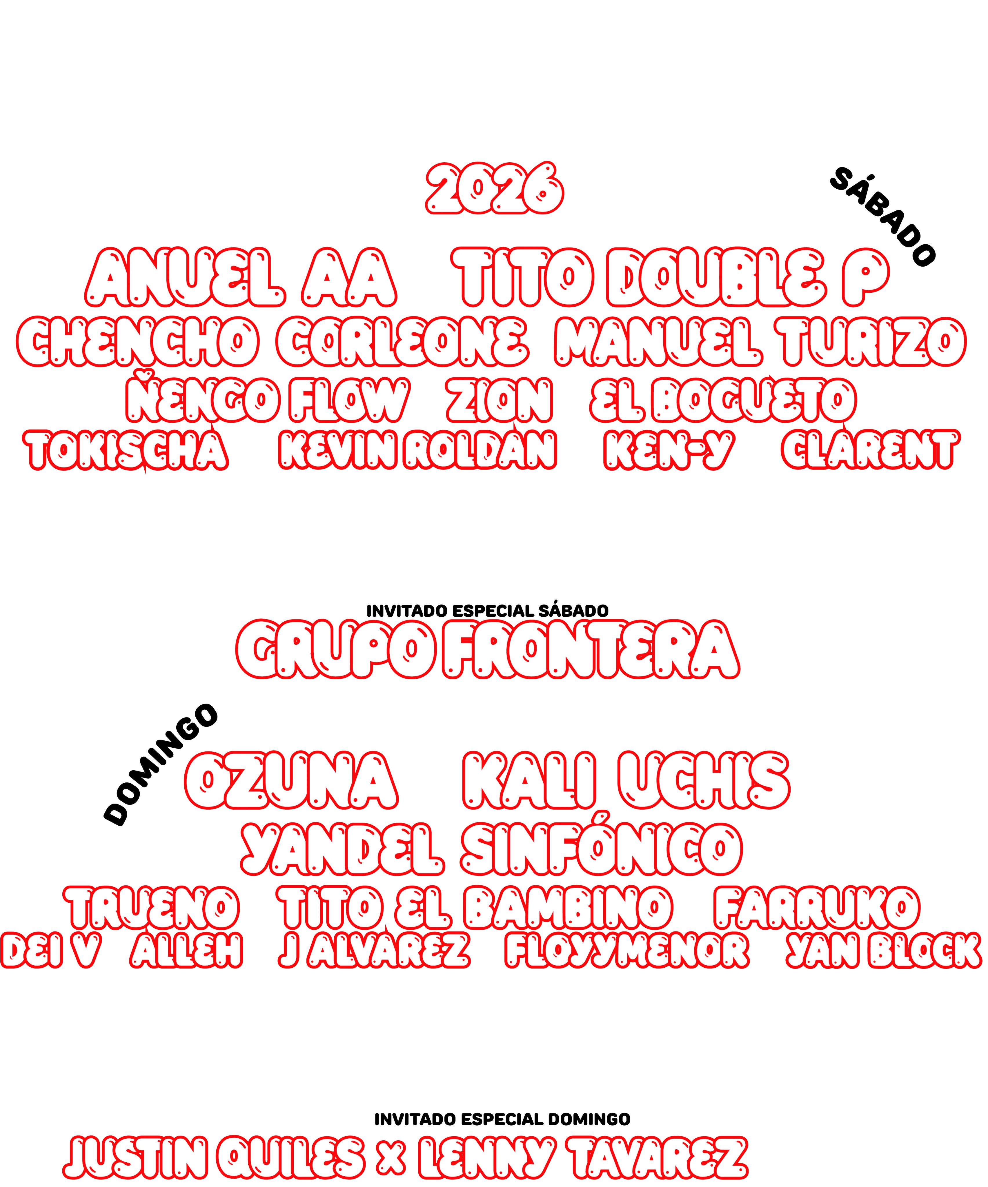 Lineup Coca Cola flow 2026 