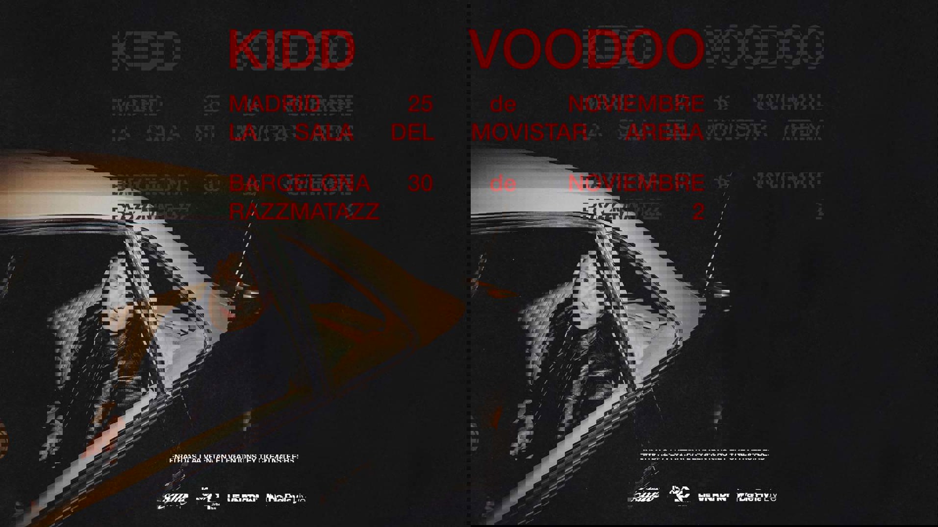 Cartel con las fechas de Kidd Voodoo en España 2025