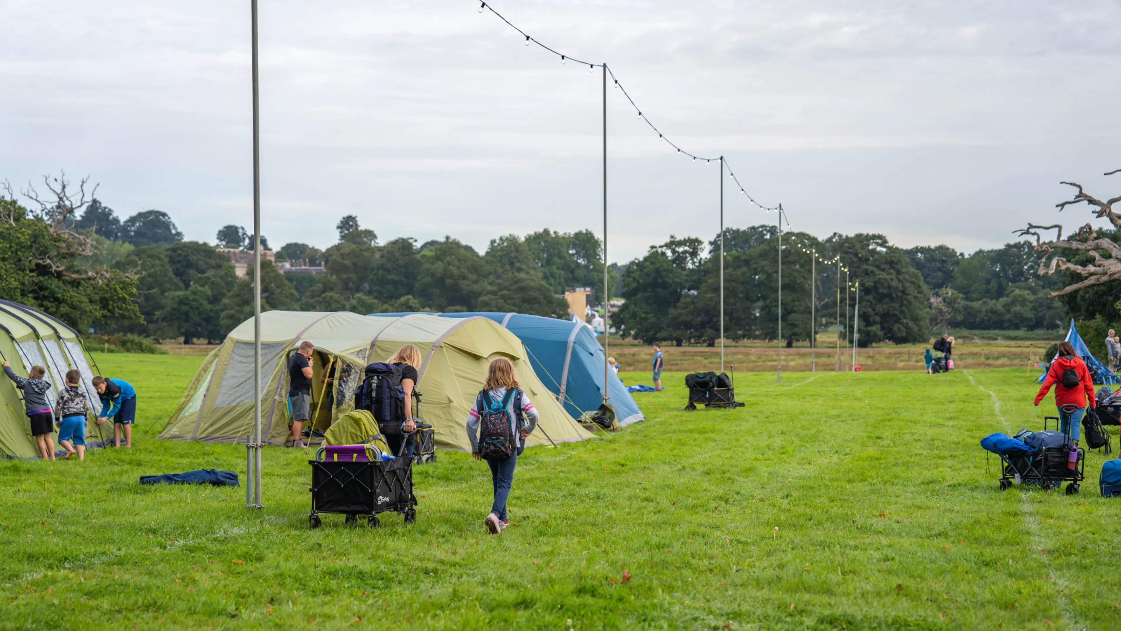 People camping in a field