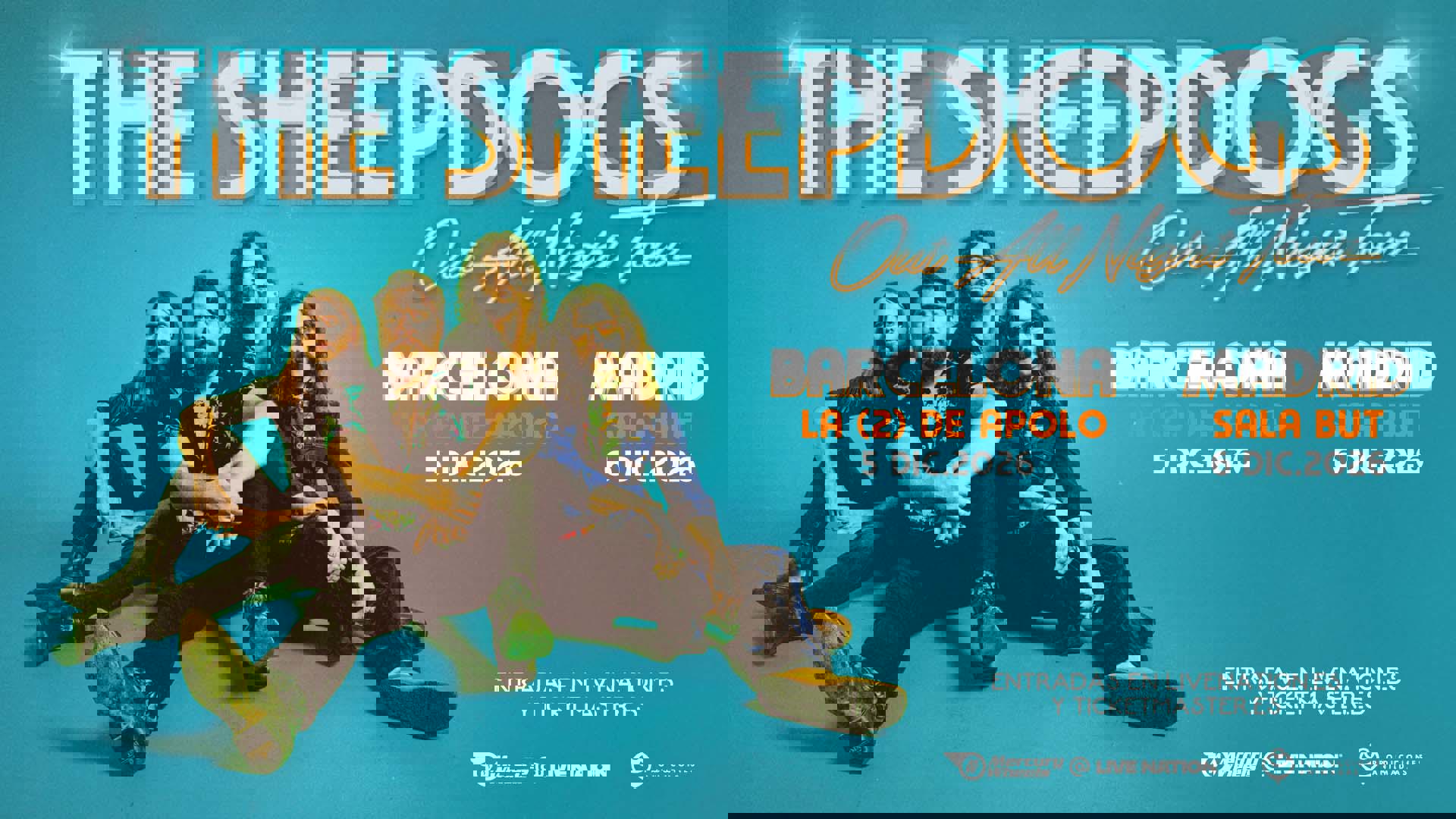 The Sheepdogs Tour solicitar acreditaciones en Madrid y Barcelona