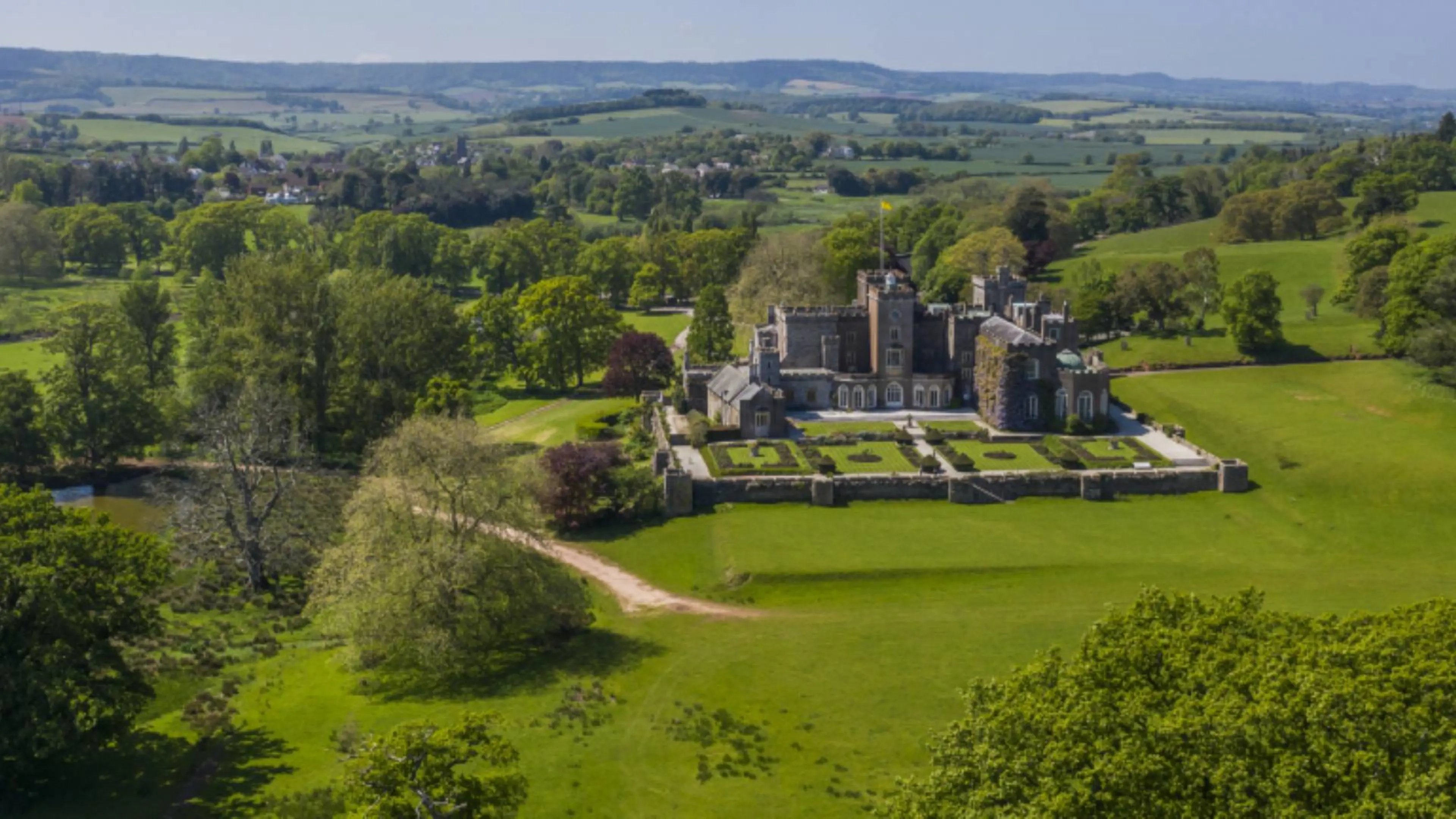 Powderham Castle Drone Shot