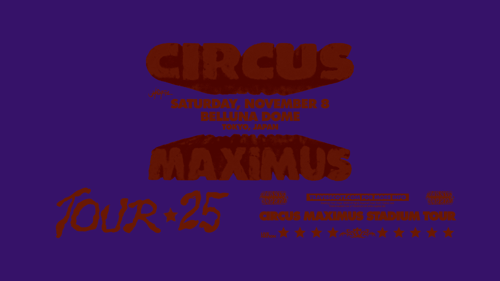 TRAVIS SCOTT 来日公演 – CIRCUS MAXIMUS 2025.11.8(土)ベルーナドーム