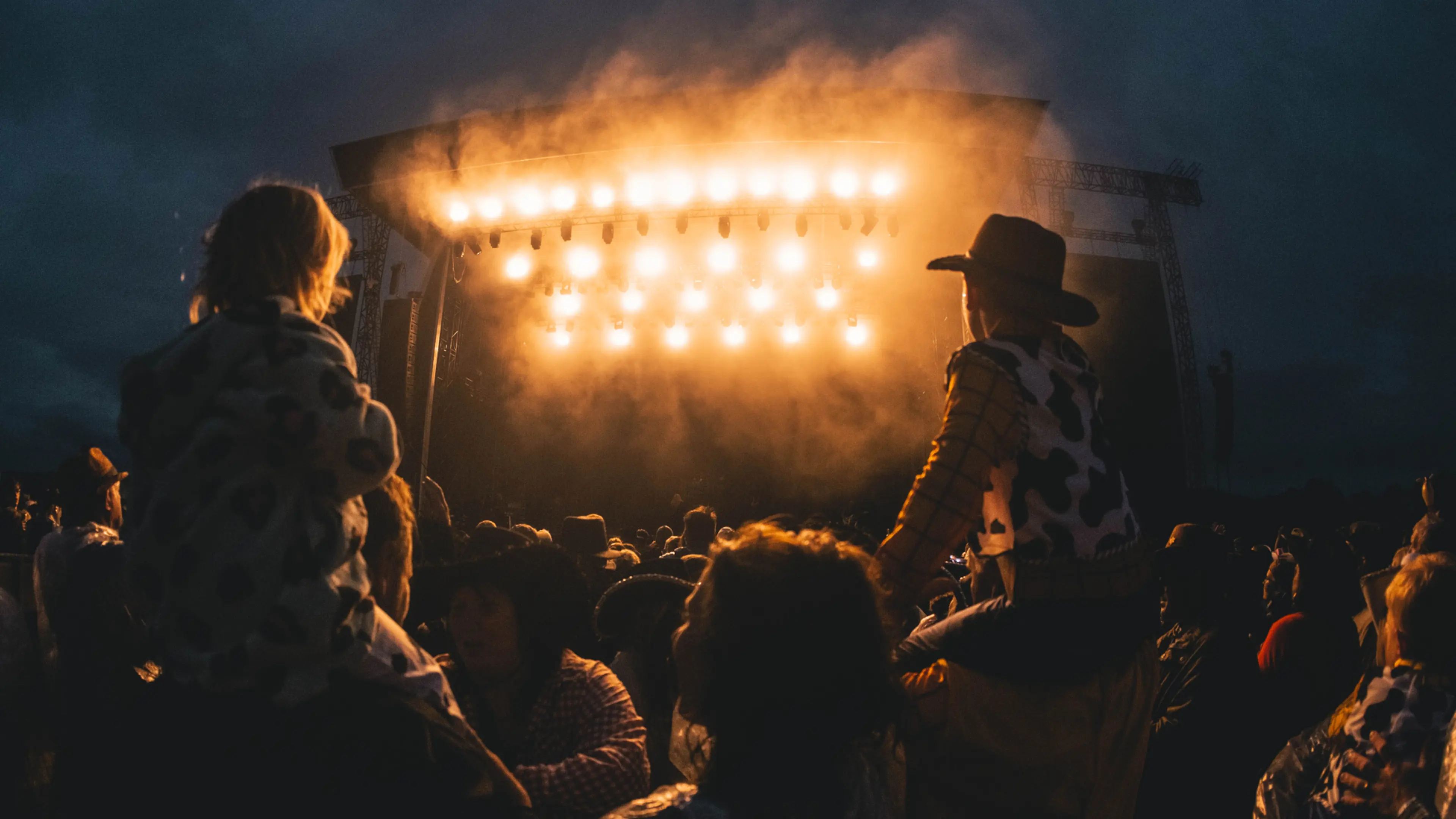 Stage Lights and Crowd