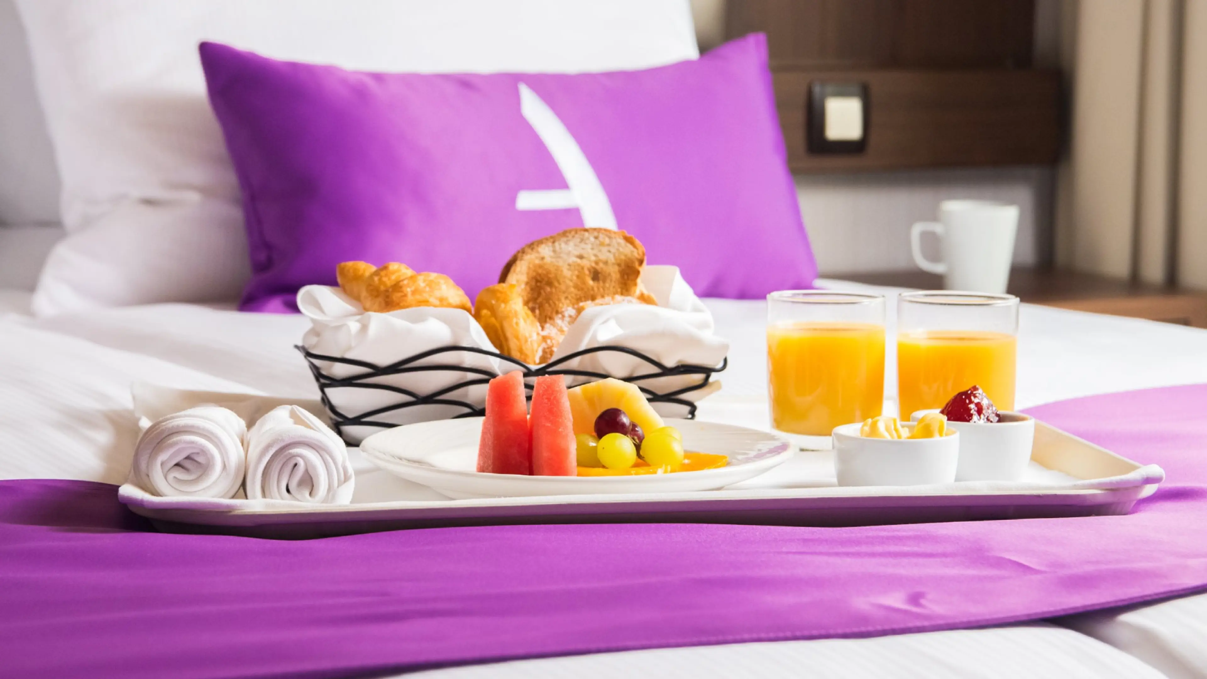 Breakfast in Bed in an Ambassador Cruise Cabin