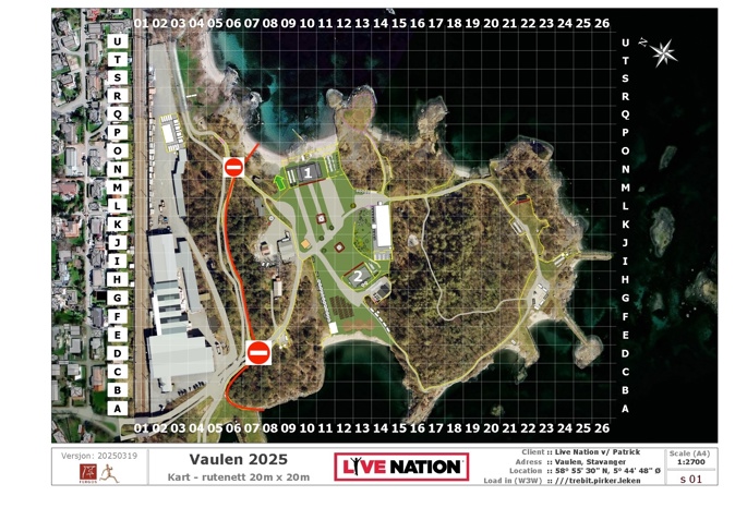 Kart over veier som er stengt 10. til 16. juni