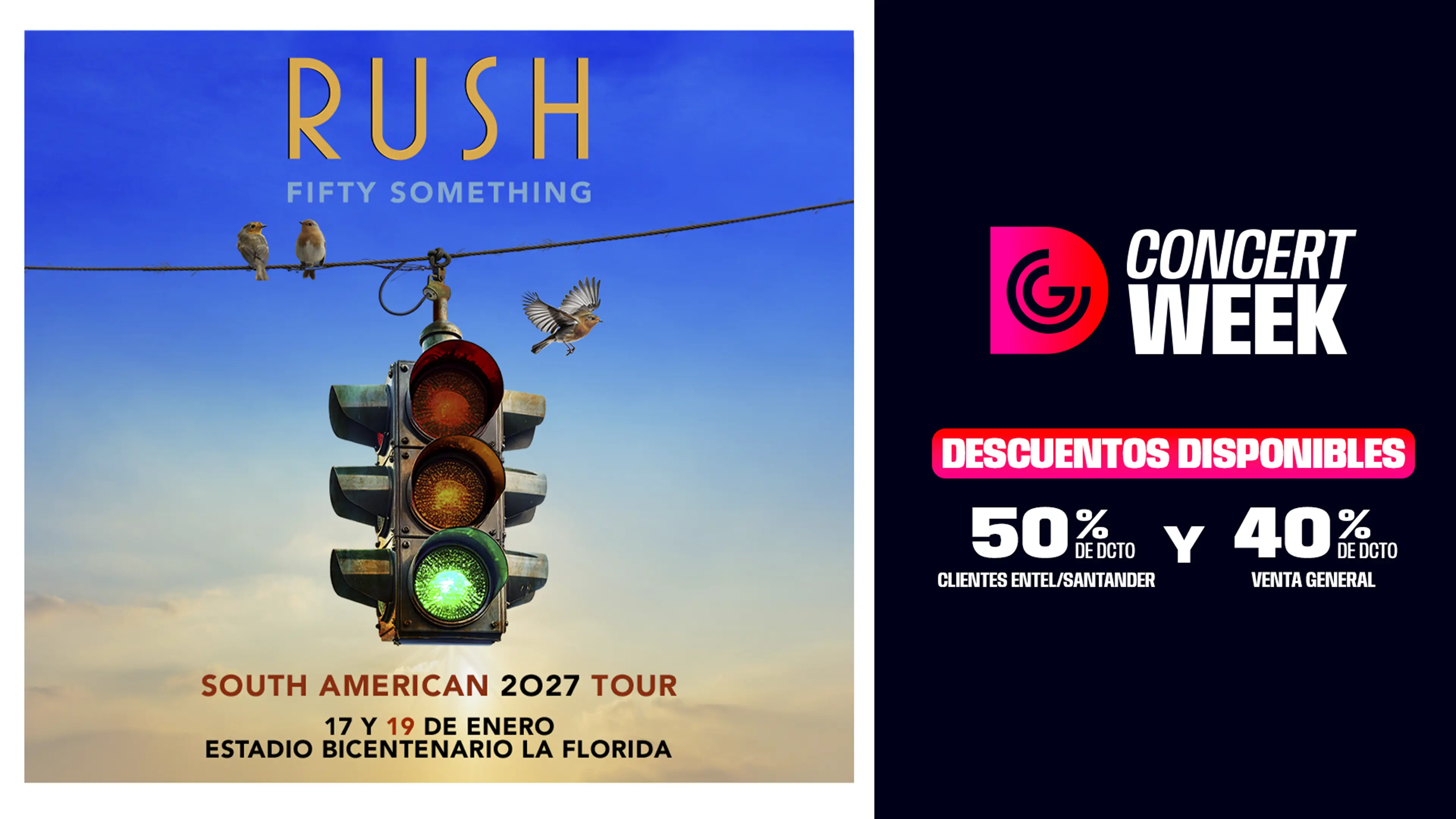 Conoce los descuentos que Concert Week tiene para ti RUSH
