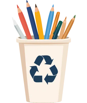 Elementos de decoración realizados con materiales reciclados.