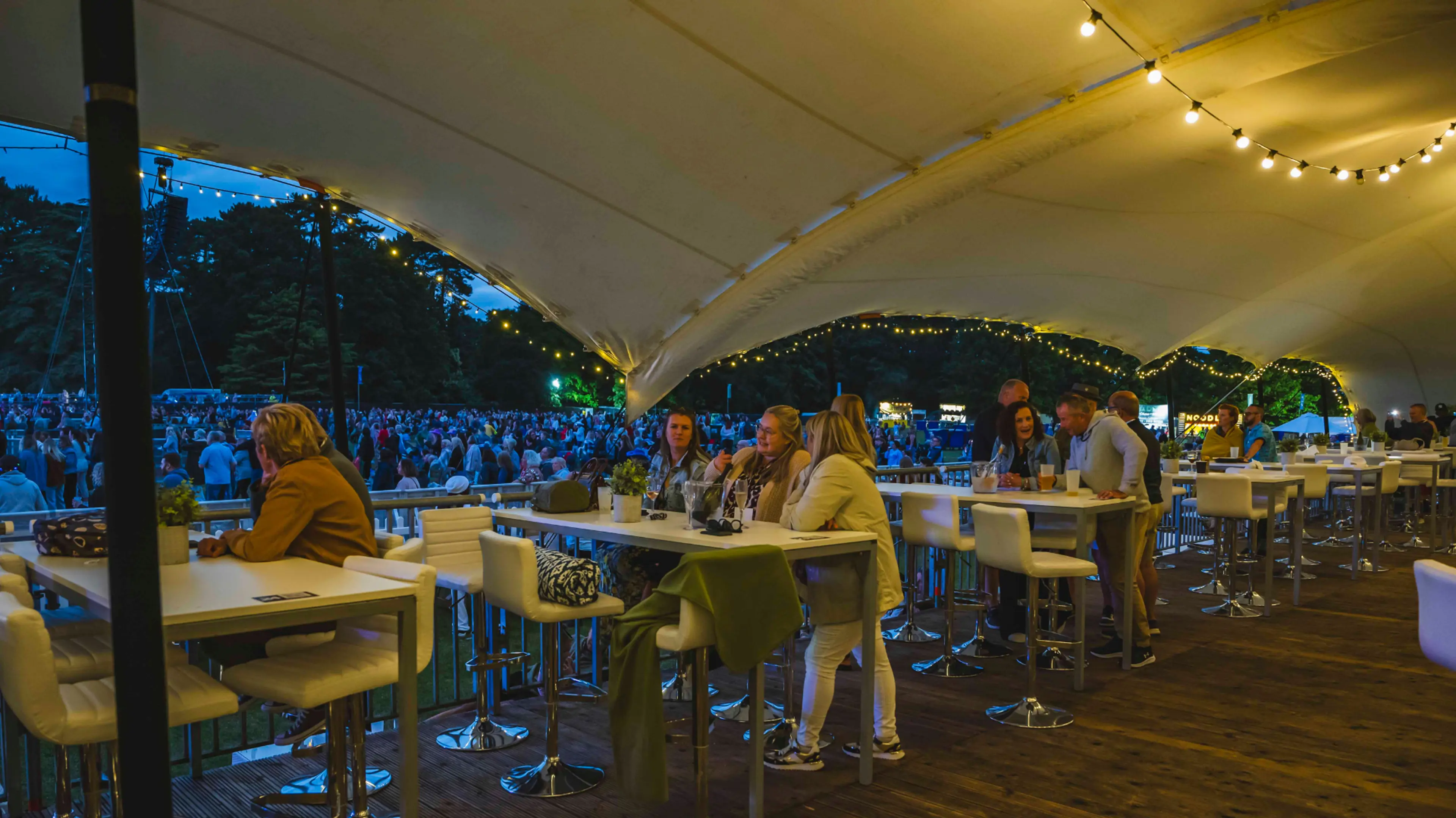 Fans under the tent in the Terrace