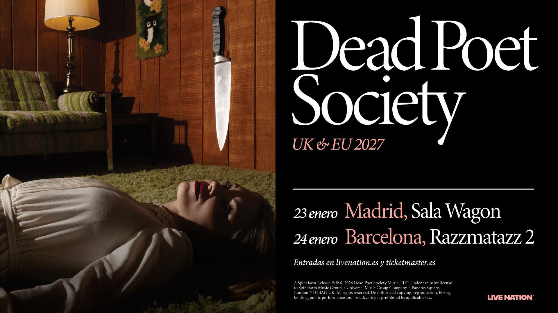 dead poet society solicitar acreditaciones de prensa para sus conciertos en Barcelona y Madrid en 2027